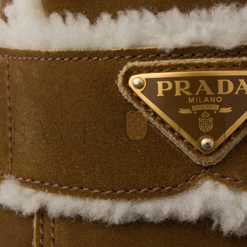 Pra*a suede and shearling slippers 1s711m